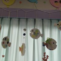 のあ：夏の壁面飾り　魚🐠とひまわり🌻